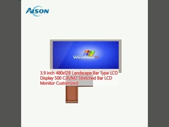 3.9 inch 480x128 Landschapsbalk Type LCD Display 500 Cd/M2 Stretched Bar LCD Monitor Op maat